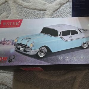 Blue and White Portable Speaker with Vibrant Sound